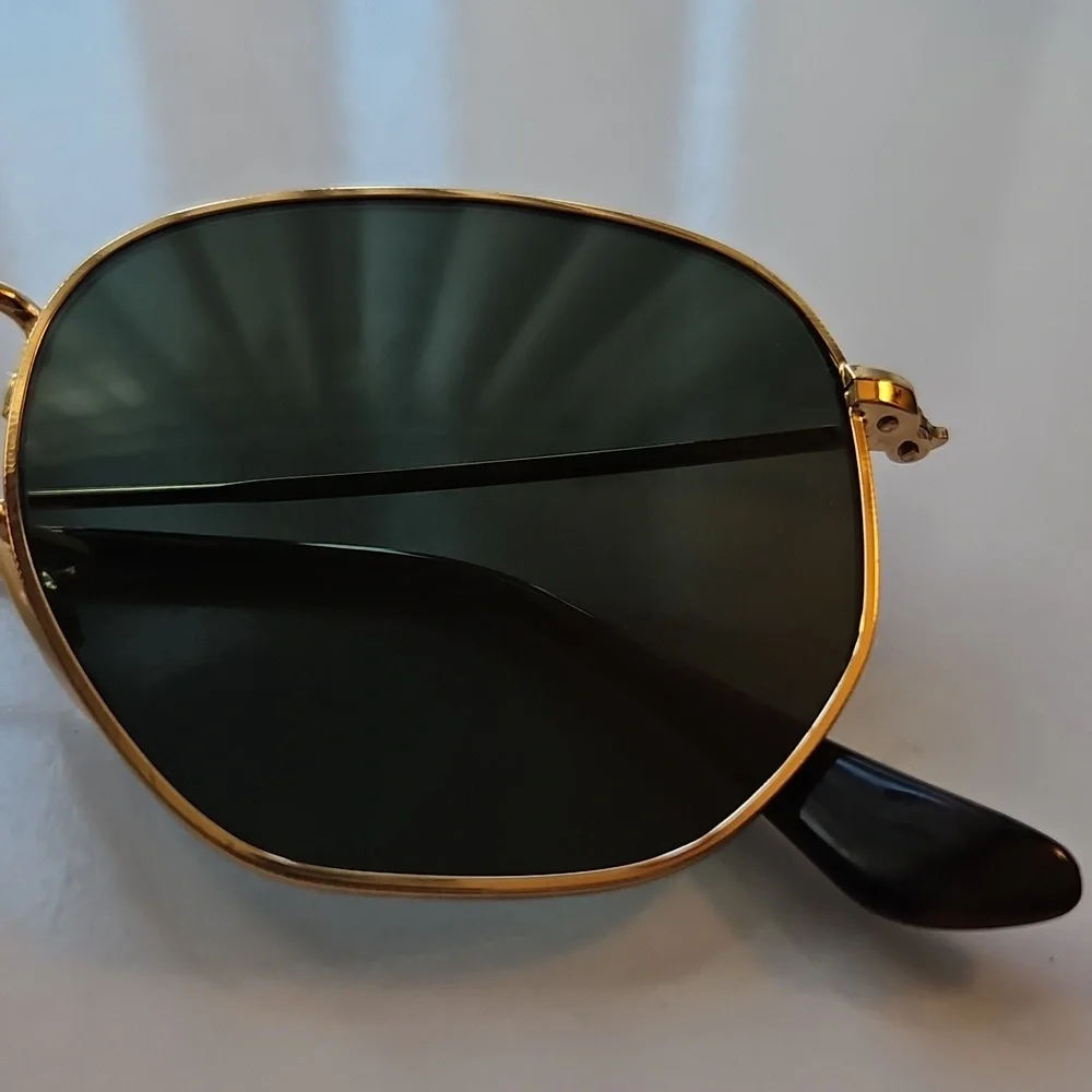 Ray-Ban RB3548N Gold Hexagonal Sunglasses 51mm Made in Italy